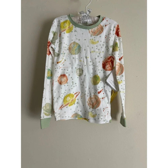 Burt’s Bees 100% Organic Cotton Pajama Shirt Top size 5T Planet Print - Picture 1 of 3